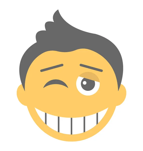 Sonriente Mostrando Cara Guiño — Vector de stock