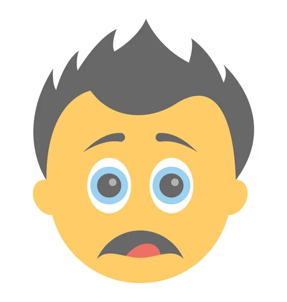 Expresión Cara Asombrada Través Del Icono Del Emoticono — Vector de stock