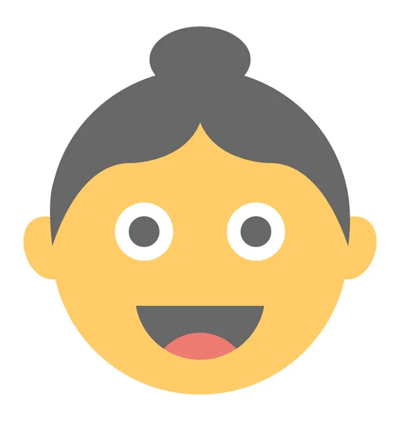 Γυναίκα Ευτυχισμένο Εκφράσεις Μέσω Εικονίδιο Emoticon — Διανυσματικό Αρχείο