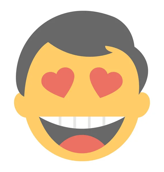 Emoji Représentant Tomber Amoureux Concept — Image vectorielle