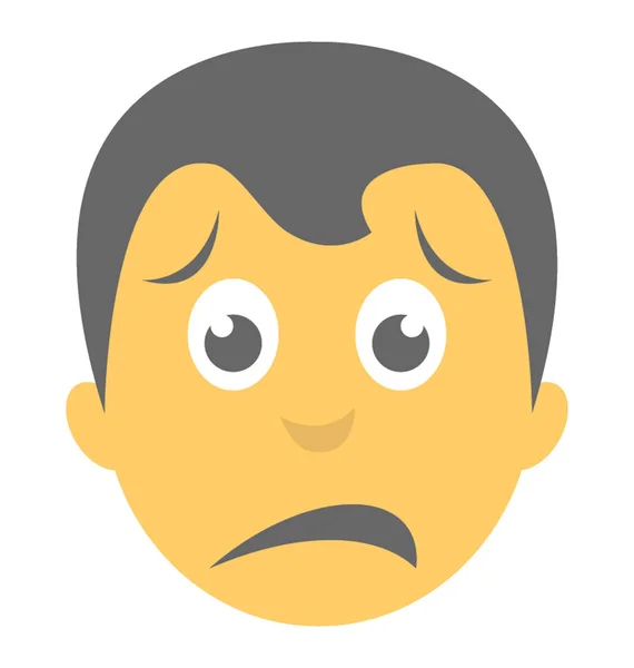 Flat Icon Design Sad Face Smiley — Stock Vector