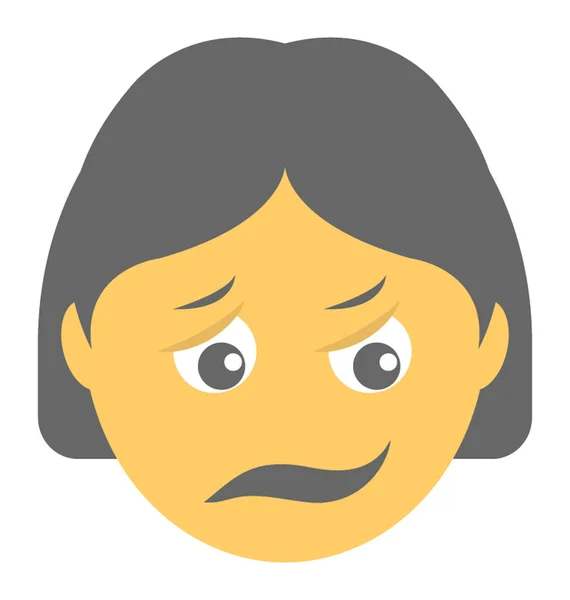 Expresie Zâmbitoare Obosită Feței Prin Emoji — Vector de stoc