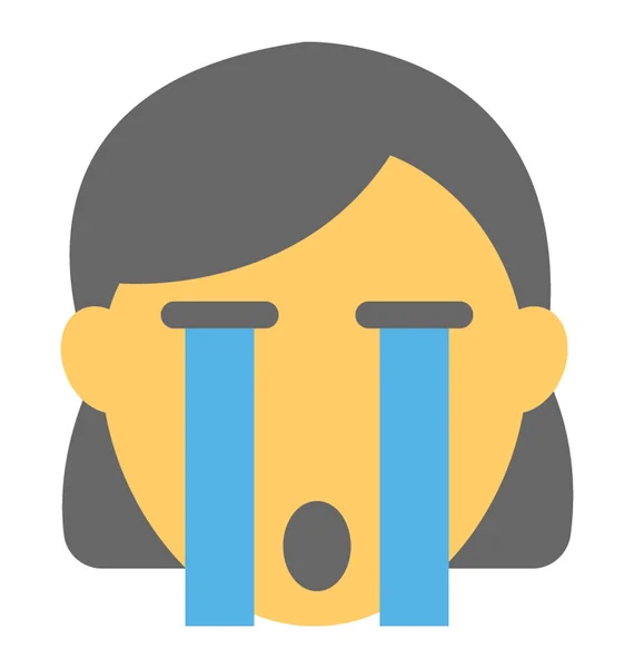 Emoticon Que Descreve Expressão Estar Triste Chorando —  Vetores de Stock