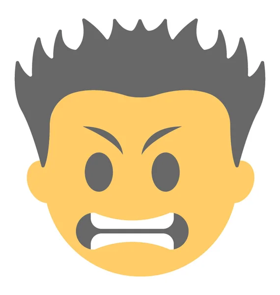 描述被激怒的表情的表情符号 — 图库矢量图片
