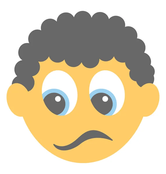 一个心烦意乱的笑脸 疲倦的表情通过 Emoji — 图库矢量图片