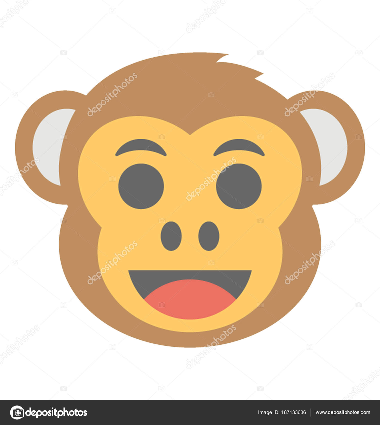 Funny Monkey Face Emoji Smiling Expressions Stock Vector Image by