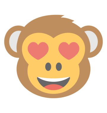 Komik maymun yüz emoji ifadeler gülümseyen 