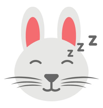 Bir tavşan yüz smiley bıyık uykulu ifade gösterilen ile 