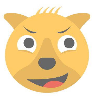 Düz koala yüz emoji smirking ifadeleri ile 