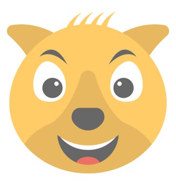 Düz koala yüz emoji mutlu ifadeleri ile 