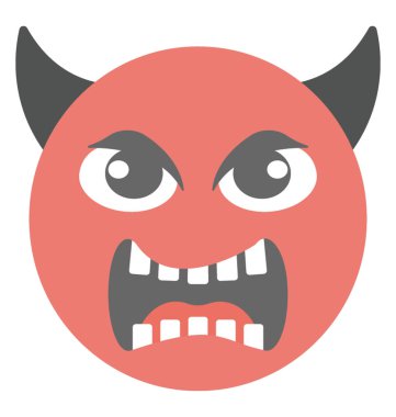 Emoji gösteren kötü sırıtış, kızgın bir gülümseme