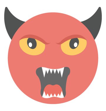 Emoji gösteren kötü sırıtış, kızgın bir gülümseme