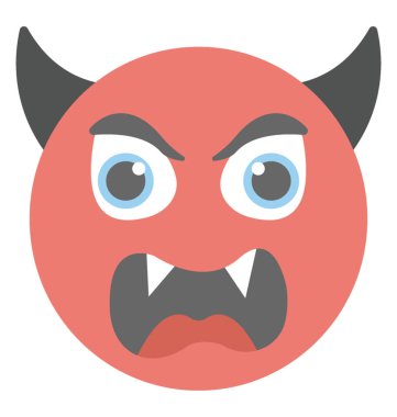 Emoji gösteren kötü sırıtış, kızgın bir gülümseme