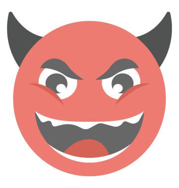 Emoji gösteren kötü sırıtış, kızgın bir gülümseme