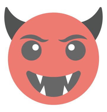 Emoji gösteren kötü sırıtış, kızgın bir gülümseme