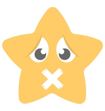 Suskun gülen düz simgesi tasarım