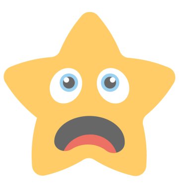 Sürpriz ve şaşkın ifade yoluyla ifade simgesi