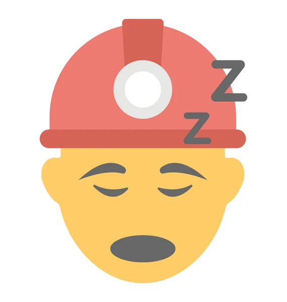 Snurken Slapende Emoticon Gezicht — Stockvector