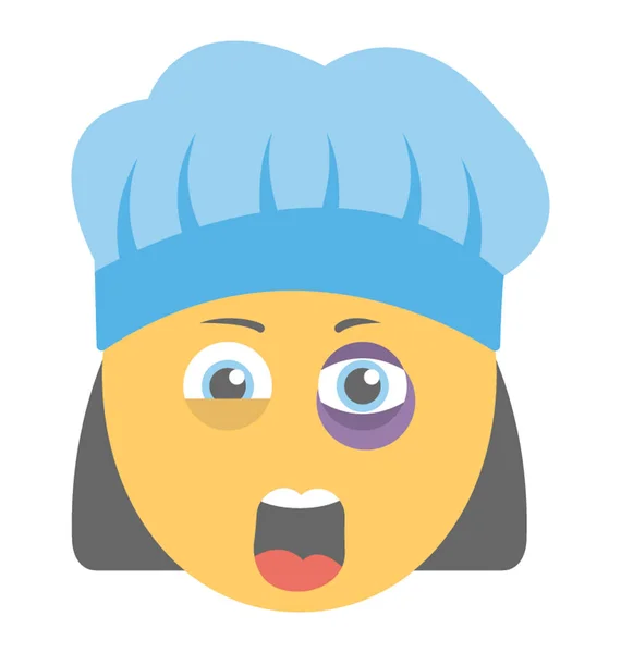 Emoji Oculaire Noir Montrant Gonflement Des Yeux — Image vectorielle