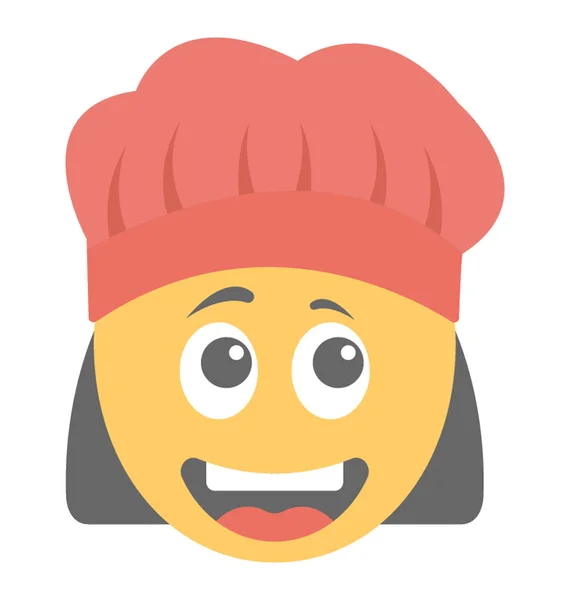 Una Donna Cucinare Con Faccina Faccina Faccina Emoticon — Vettoriale Stock