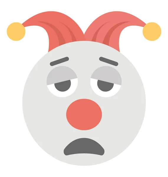 Ledsen Clown Emoji Deprimerad Smiley — Stock vektor