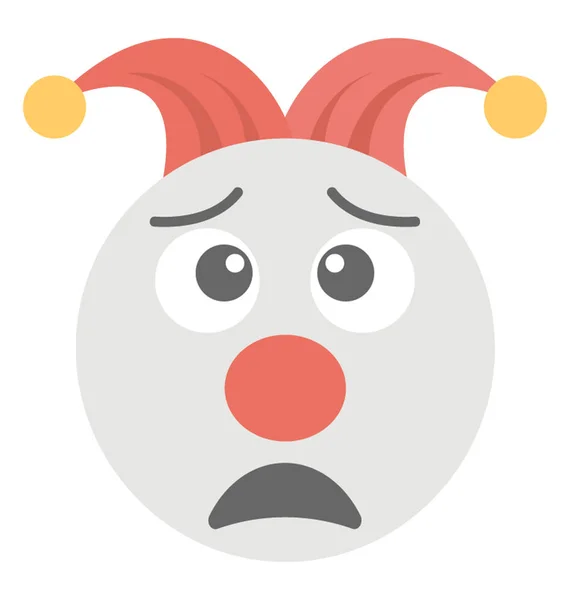 Sad Clown Emoji Depressed Smiley — Stock Vector