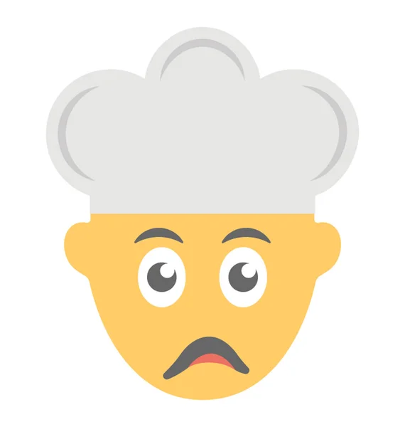 Hombre Cocina Emoji Con Expresiones Cansadas — Vector de stock