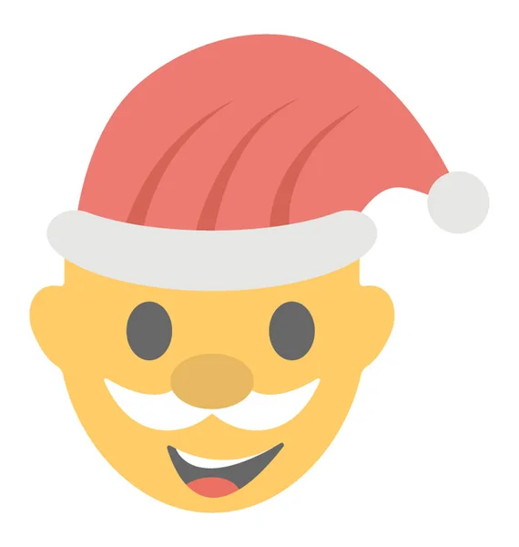 Egy Lapos Érzelem Santa Claus Boldog Kifejezések — Stock Vector