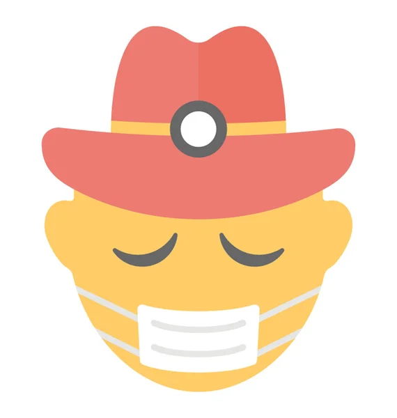 笑脸戴口罩 医用口罩 Emoji — 图库矢量图片