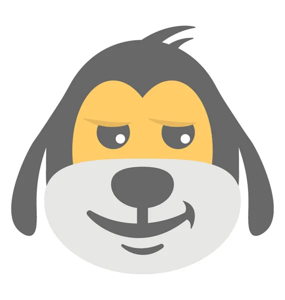 Een Hond Gezicht Smiley Uiten Gelukkig — Stockvector