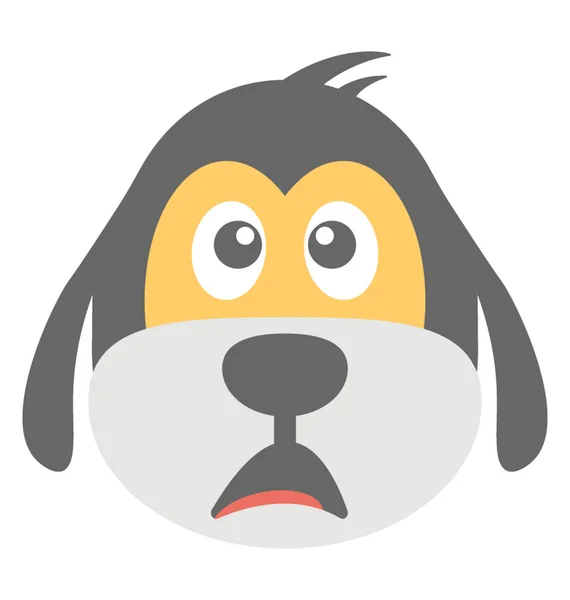 Dog Face Smiley Expressing Being Sad — Stock Vector
