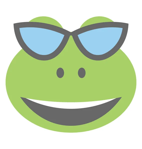 Cara Sonriente Rana Fresca Emoji Feliz — Archivo Imágenes Vectoriales