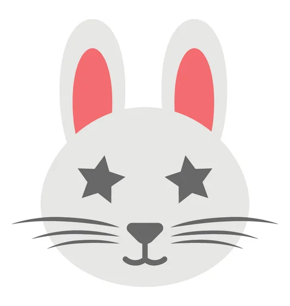 一只兔子脸上带着胡须露出快乐的表情 — 图库矢量图片