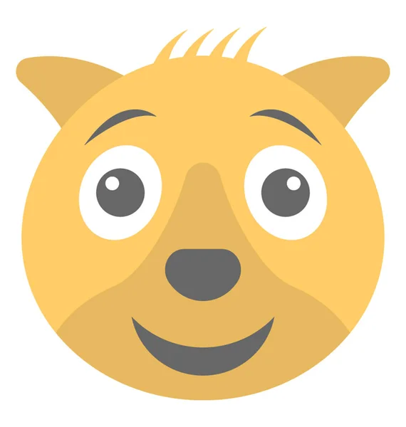 Platte Koala Gezicht Emoji Met Gelukkig Expressies — Stockvector