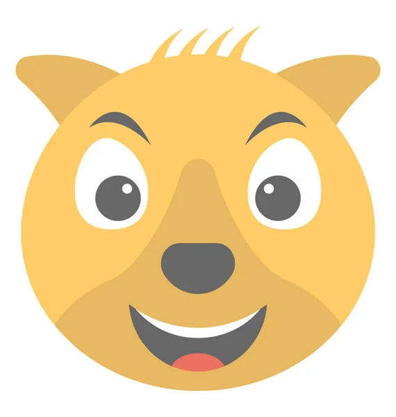 Platte Koala Gezicht Emoji Met Gelukkig Expressies — Stockvector