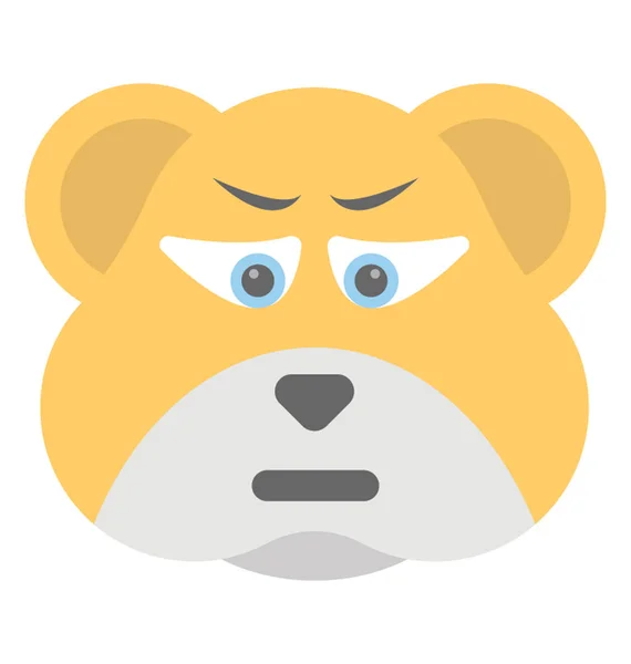 Bear Face Smiley Expressing Being Annoyed — Stock Vector