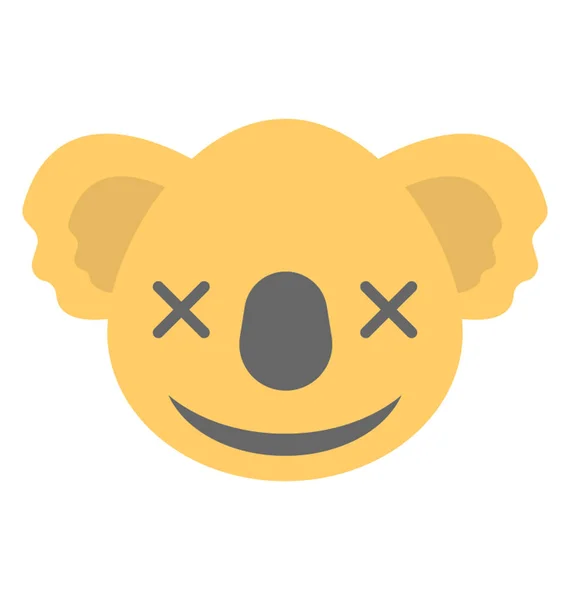 Smiley Koala Wyświetlono Smirking Twarz — Wektor stockowy