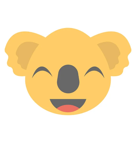 Koala Smajlík Ukazující Šťastný Obličej — Stockový vektor