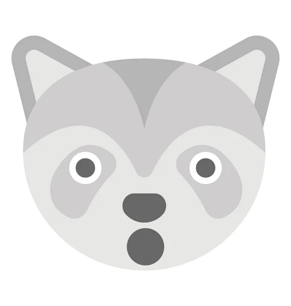 可爱的狐狸脸表情符号表达惊讶 — 图库矢量图片