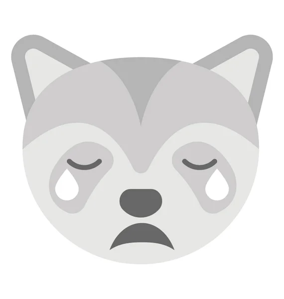 Carino Fox Faccia Emoticon Esprimendo Essere Piangendo — Vettoriale Stock