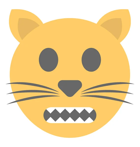 Sonriente Con Bigotes Simbolizando Emoticono Del Gato — Archivo Imágenes Vectoriales