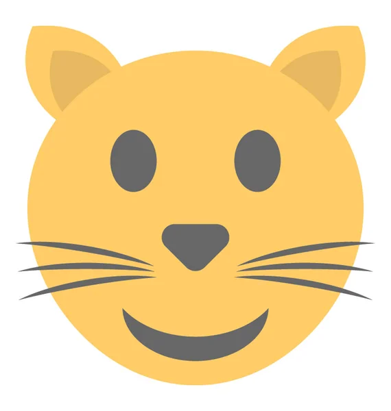 Smiley Whiskers Symbolising Cat Emoticon — Stock Vector