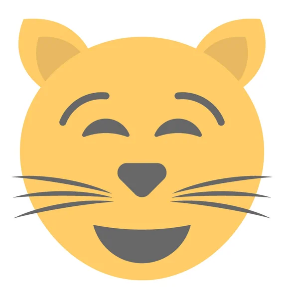 Smiley Whiskers Symbolising Cat Emoticon — Stock Vector