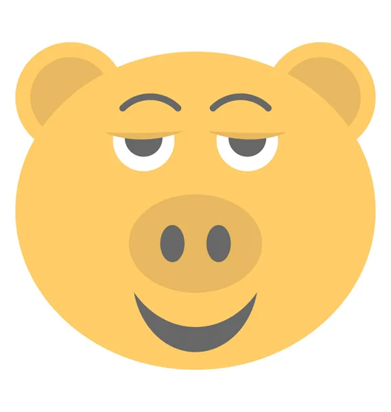 Smiling Pig Face Emoji Flat Vector Design — стоковый вектор