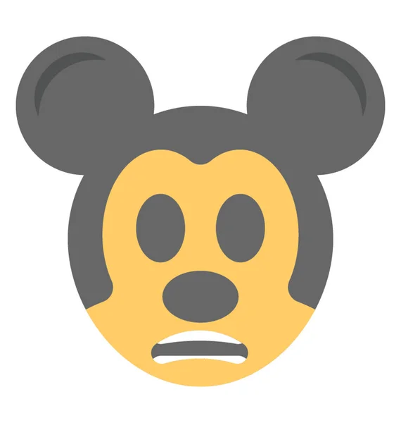 Apariencia Dibujos Animados Mickey Mouse Flat Emoticon — Vector de stock