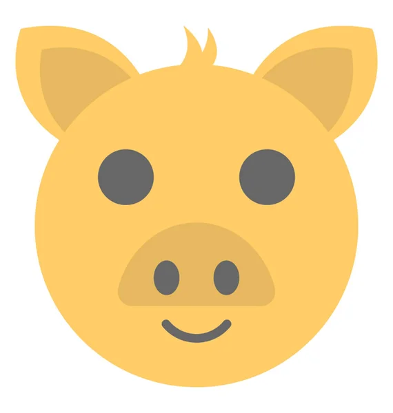 Flachschwein Emoji Als Ausdruck Des Glücklichseins — Stockvektor