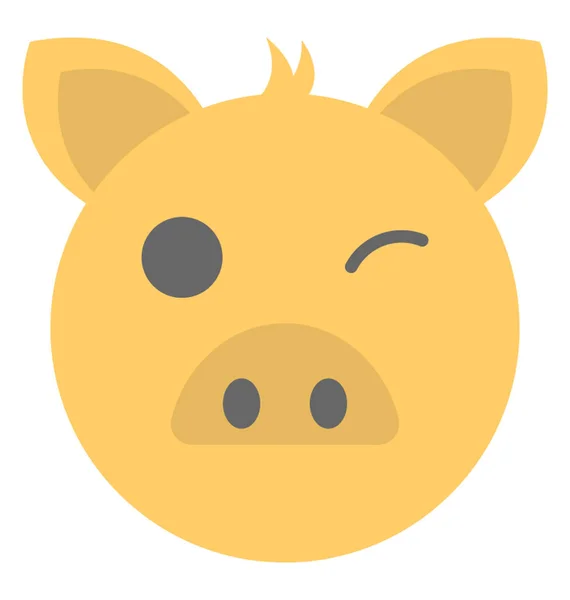 Flachschwein Emoji Zeigt Ausdruck Des Ungezogen Seins — Stockvektor