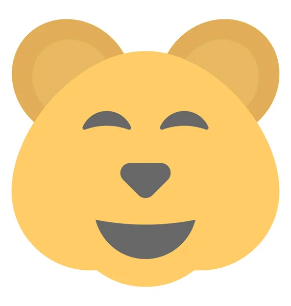 Medve Szembe Smiley Kifejező Örülni — Stock Vector