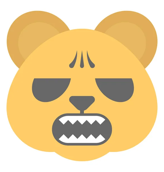 Rosto Urso Sorridente Expressando Ser Irritado — Vetor de Stock