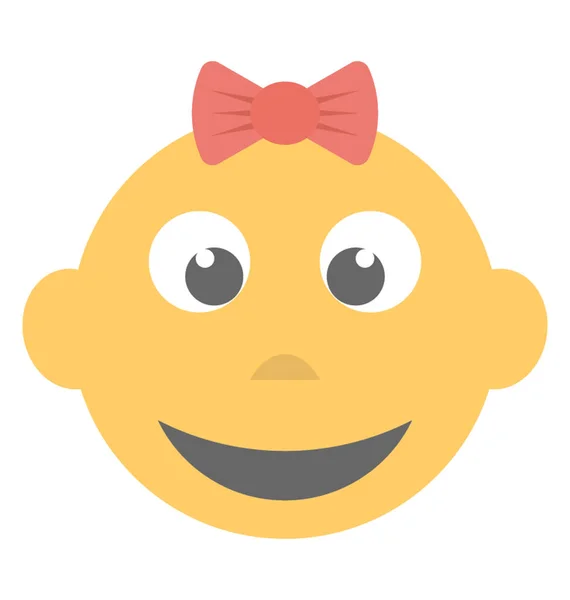 Bebé Sonriente Con Expresiones Felices Emoticono — Vector de stock